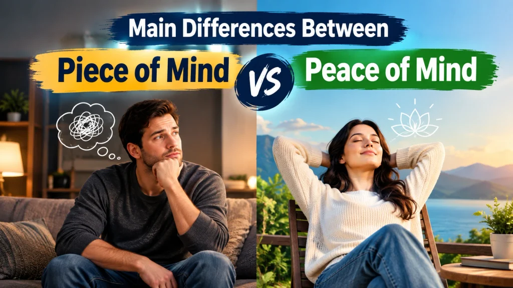 Main Differences Between Piece of Mind and Peace of Mind
