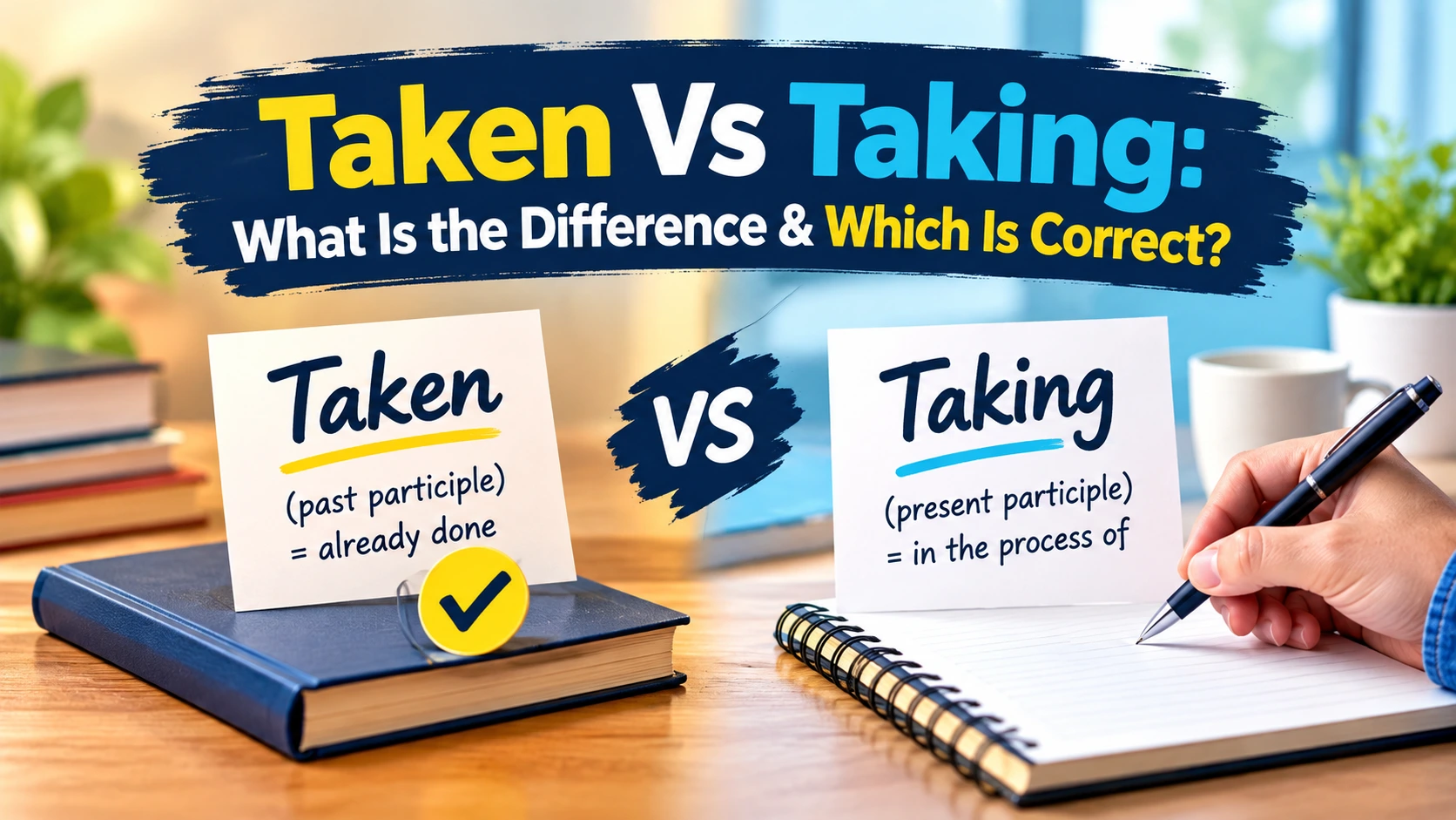 Taken Vs Taking: What Is the Difference & Which Is Correct?