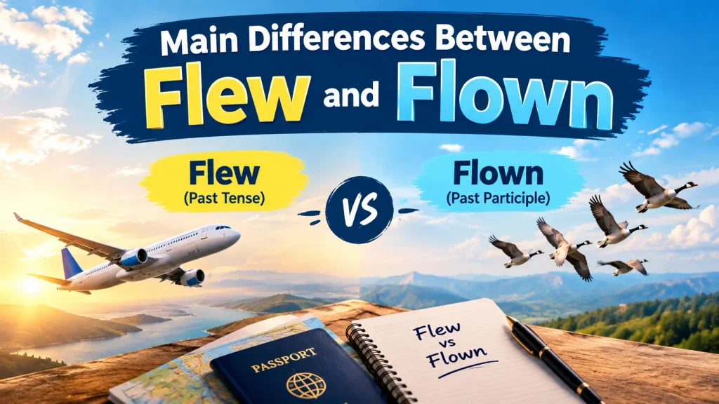Main Differences Between Flew and Flown